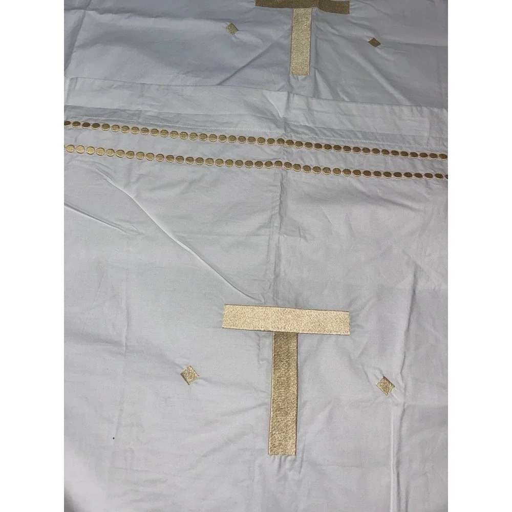 2 Pottery Barn Pearl‎ Yellow embroidered King shams 